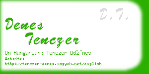 denes tenczer business card